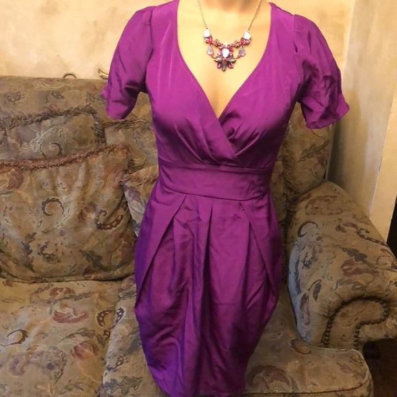 ASOS cut open back purple tulip cocktail dress - Picture 4 of 7